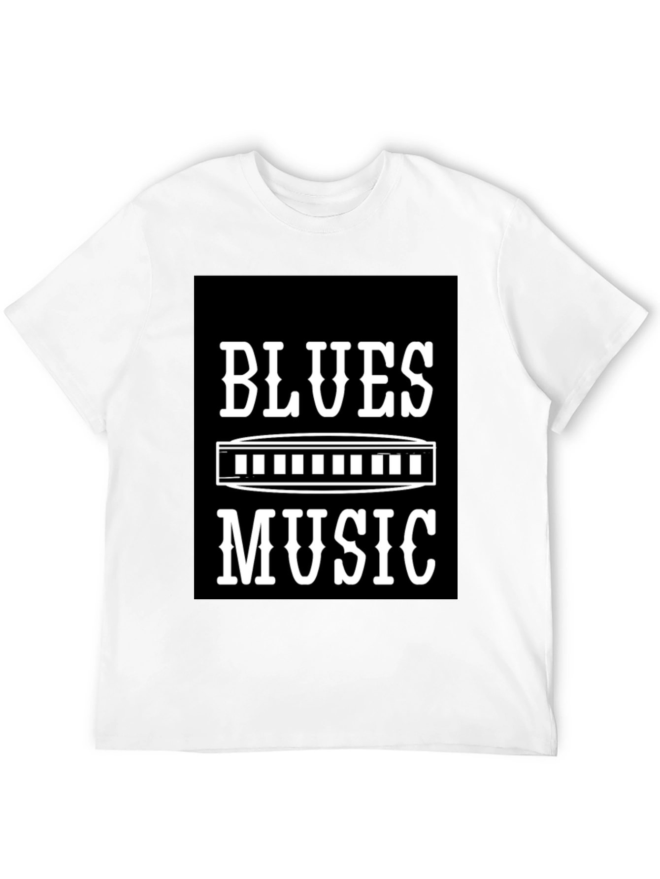 Blues Music T-Shirt - Harmonica Design