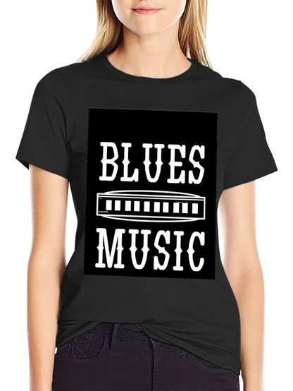 Blues Music T-Shirt - Harmonica Design