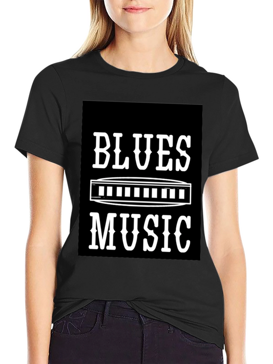 Blues Music T-Shirt - Harmonica Design