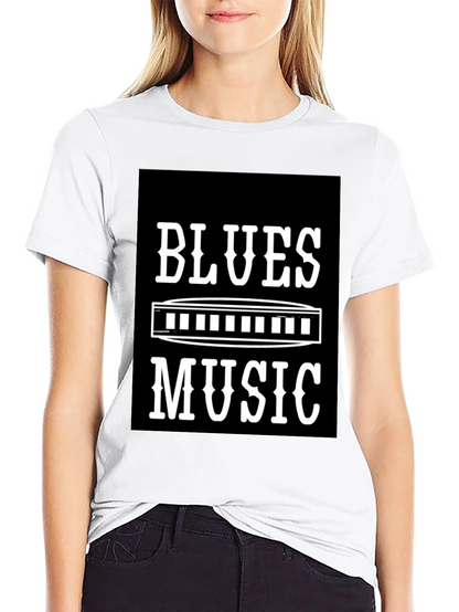 Blues Music T-Shirt - Harmonica Design