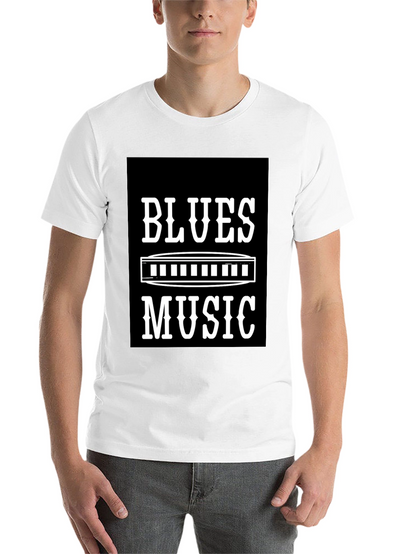 Blues Music T-Shirt - Harmonica Design