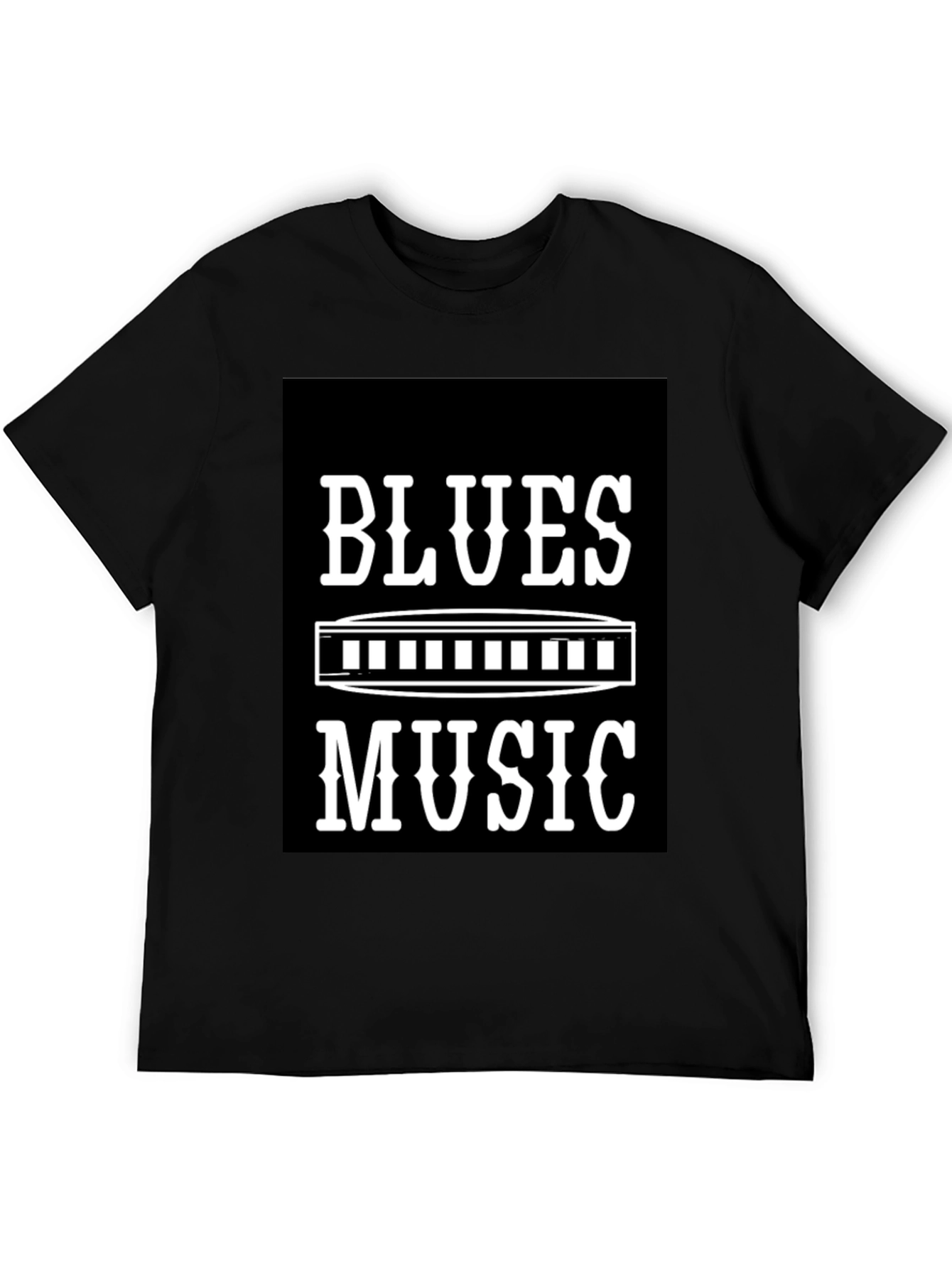 Blues Music T-Shirt - Harmonica Design