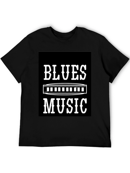 Blues Music T-Shirt - Harmonica Design