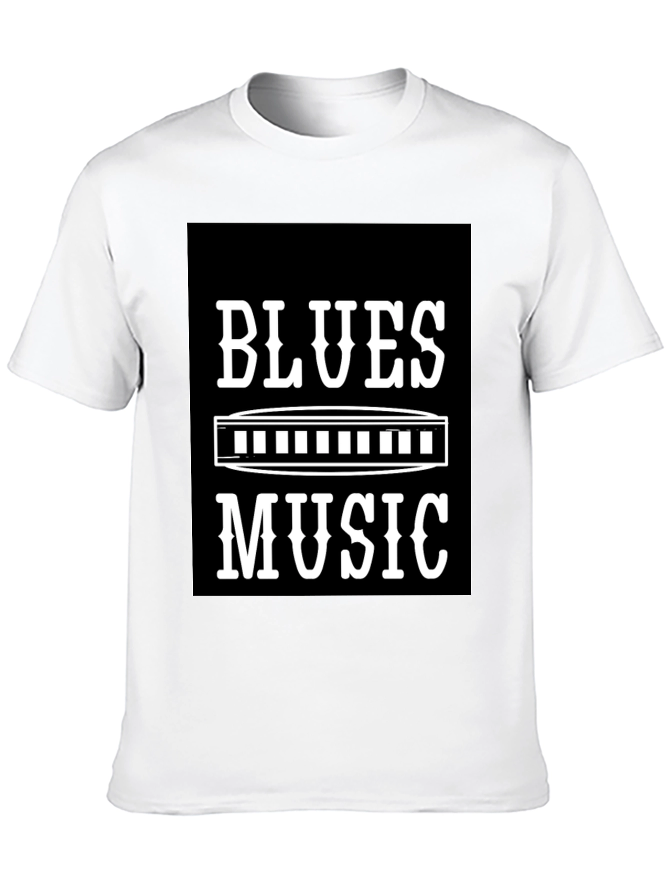 Blues Music T-Shirt - Harmonica Design