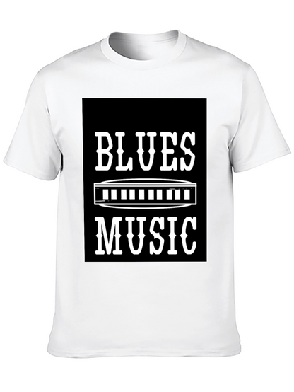Blues Music T-Shirt - Harmonica Design