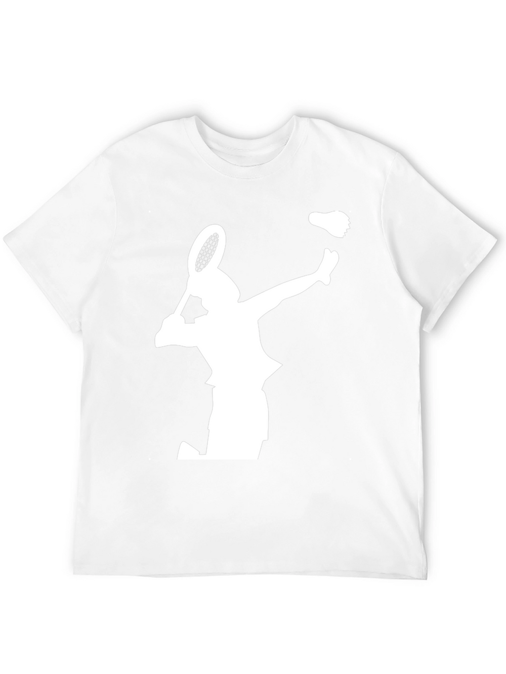 Badminton Player Graphic Tee - Black Cotton T-Shirt