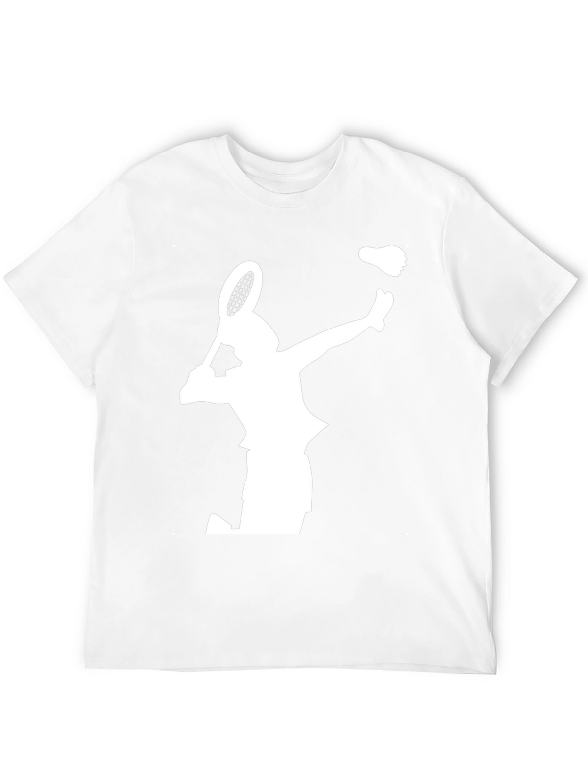 Badminton Player Graphic Tee - Black Cotton T-Shirt
