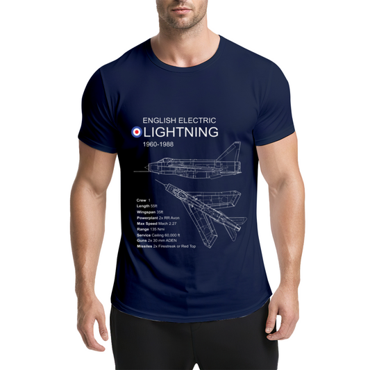 English Electric Lightning 1960-1988 Jet Blueprint Navy Tee