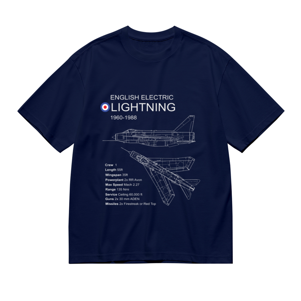 English Electric Lightning 1960-1988 Jet Blueprint Navy Tee