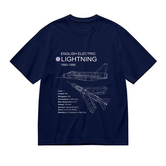 English Electric Lightning 1960-1988 Jet Blueprint Navy Tee