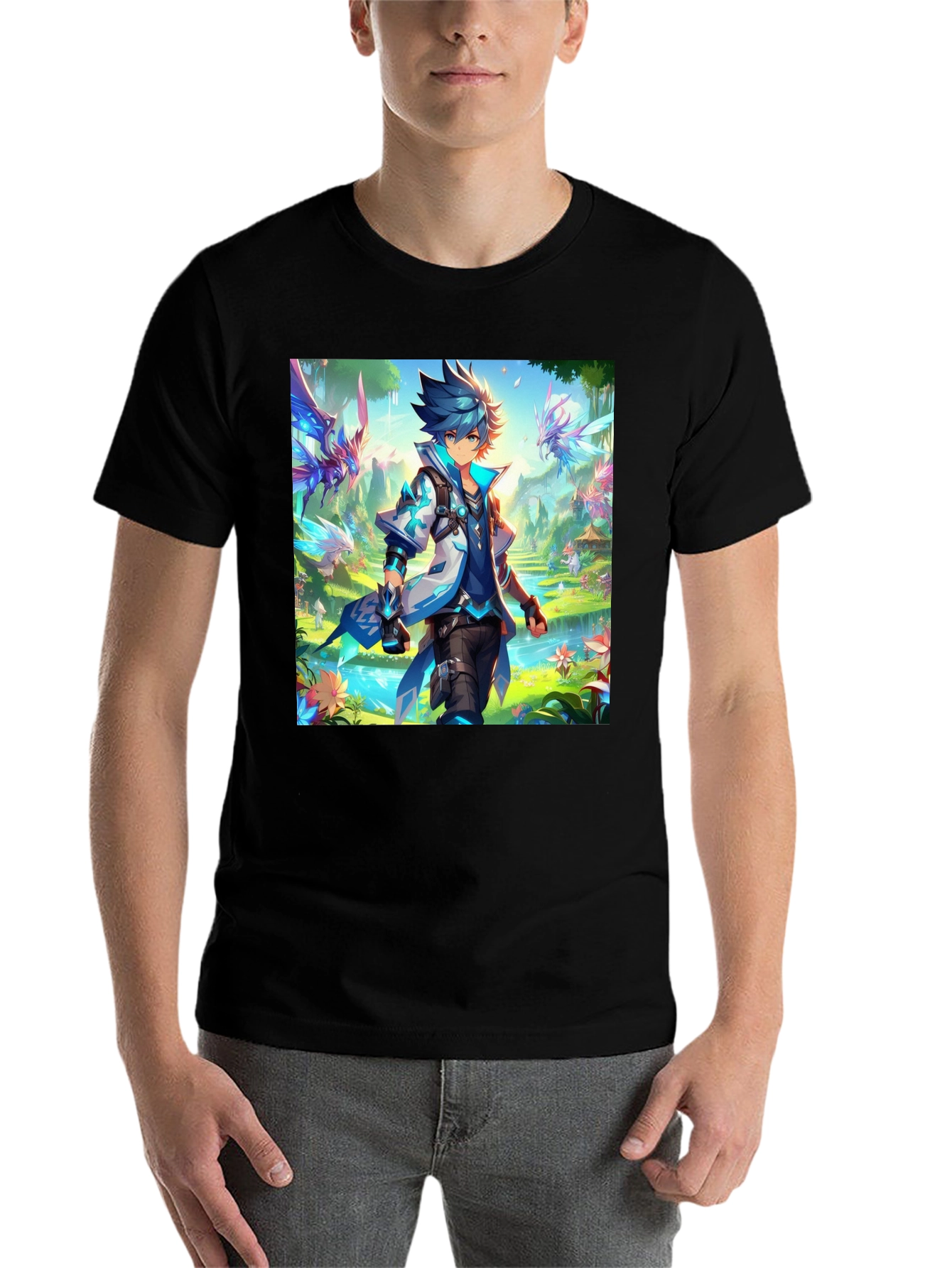 Anime Character Graphic Black T-Shirt
