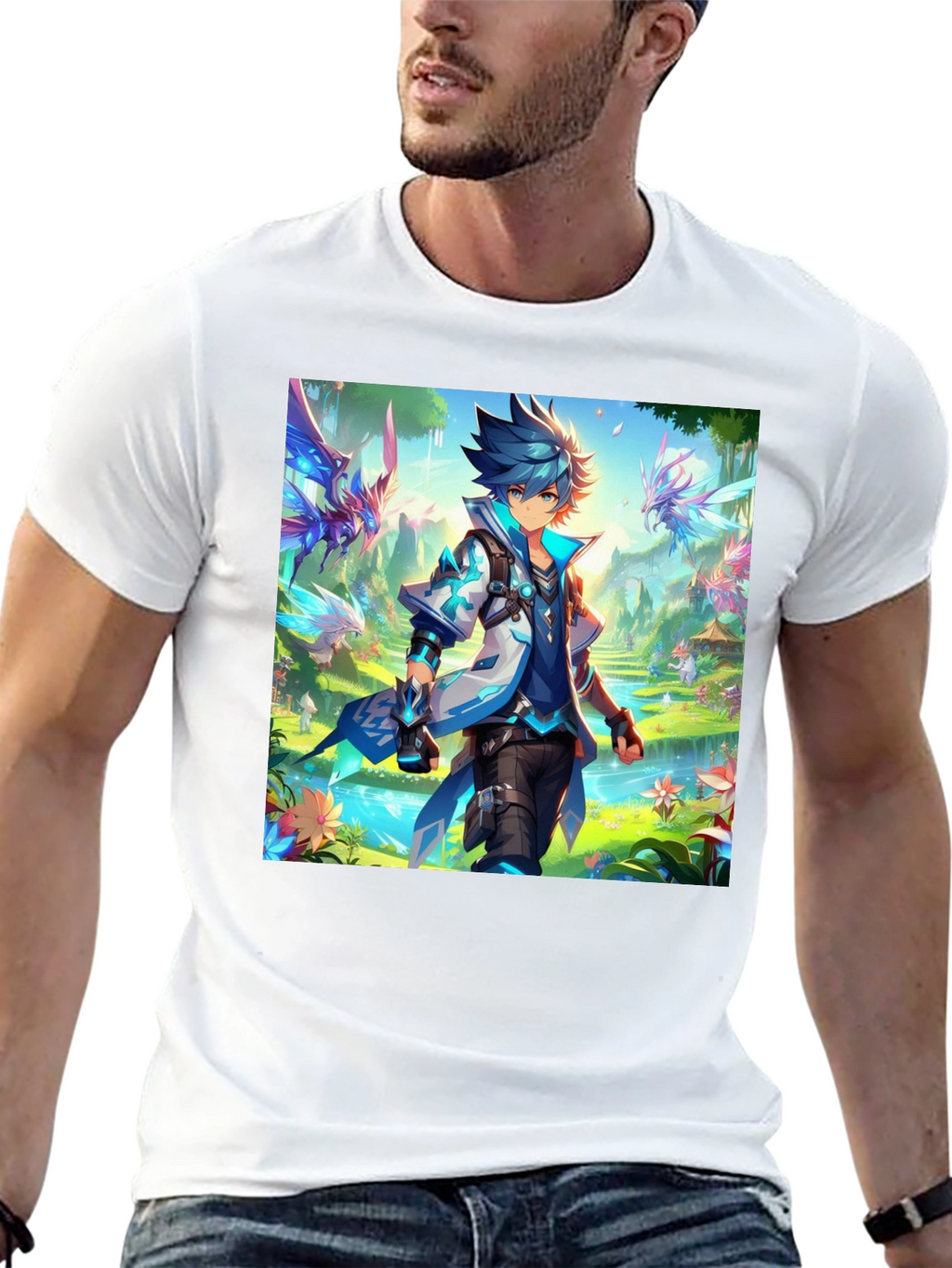 Anime Character Graphic Black T-Shirt