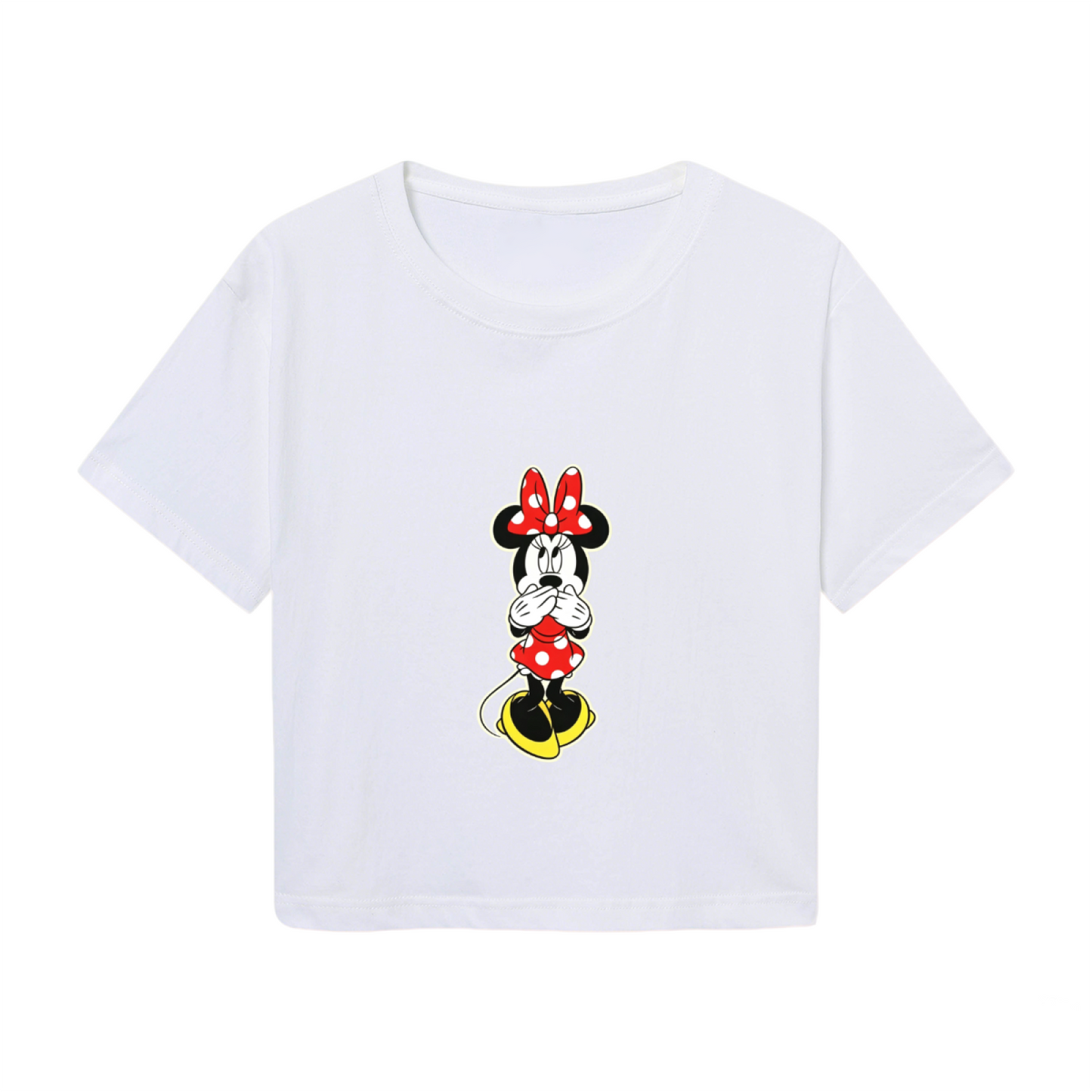 Winking Bow Hello Kitty Pink Crop Top Sweet Casual Short Sleeve Crop Tee