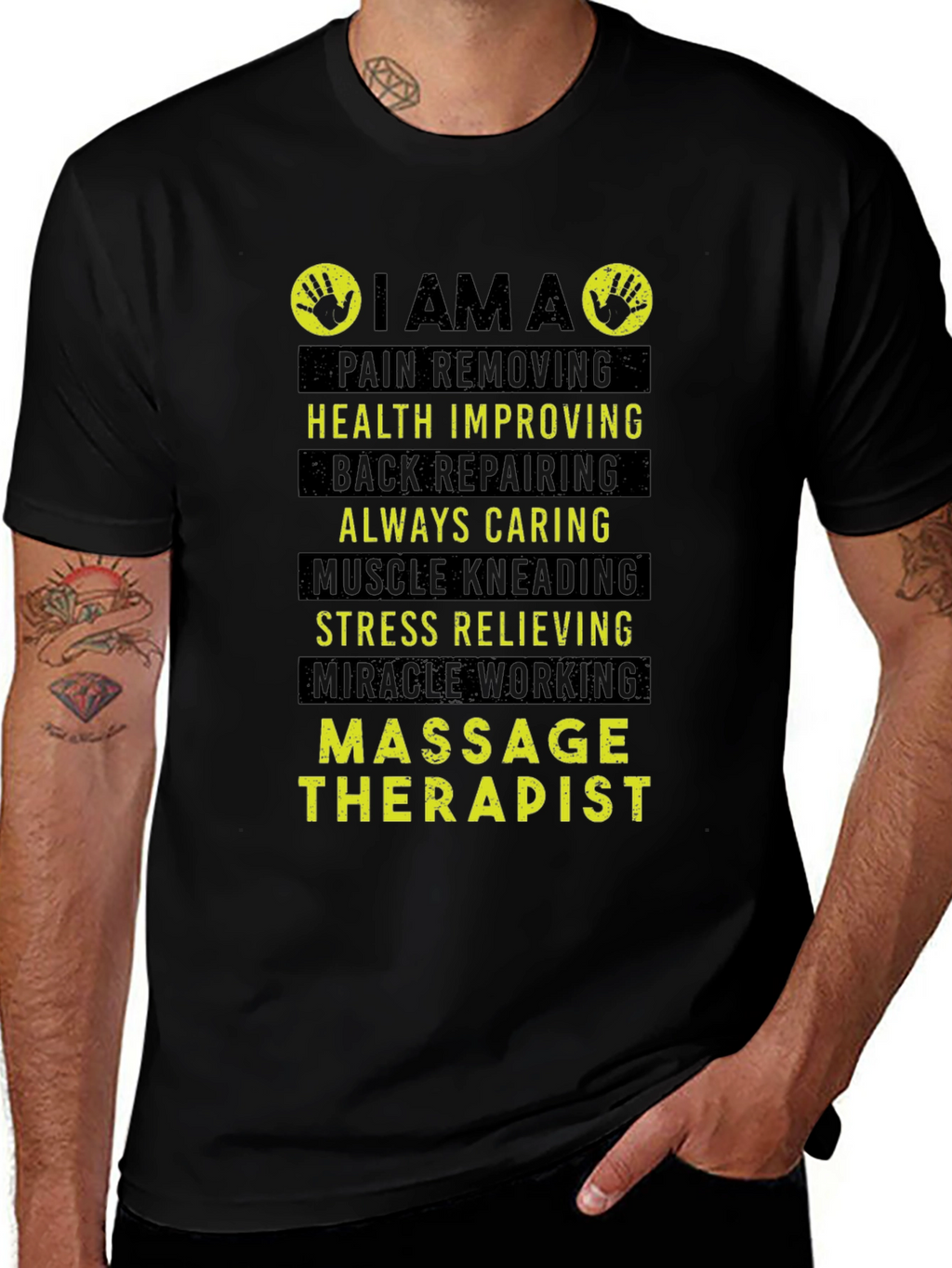 Massage Therapist T-Shirt - Pain Removing Health Improving Design
