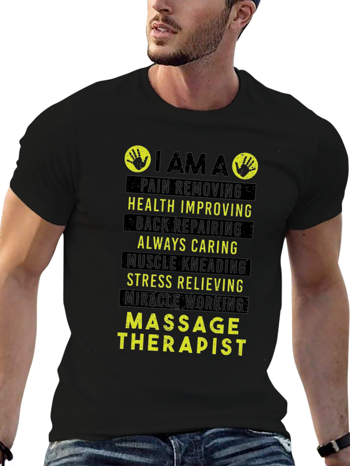 Massage Therapist T-Shirt - Pain Removing Health Improving Design