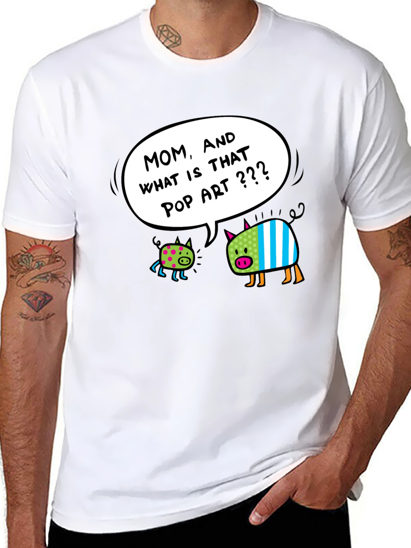 Pop Art Pigs Graphic T-Shirt - Funny & Stylish