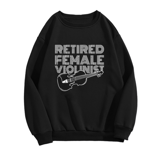 Retired Female Violinist Crewneck Sweatshirt, Line Art Violin Pullover, Retirement Gift For Her