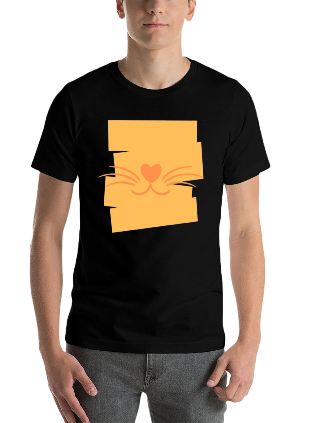 Cute Cat Face Graphic Tee - Stylish Casual Wear