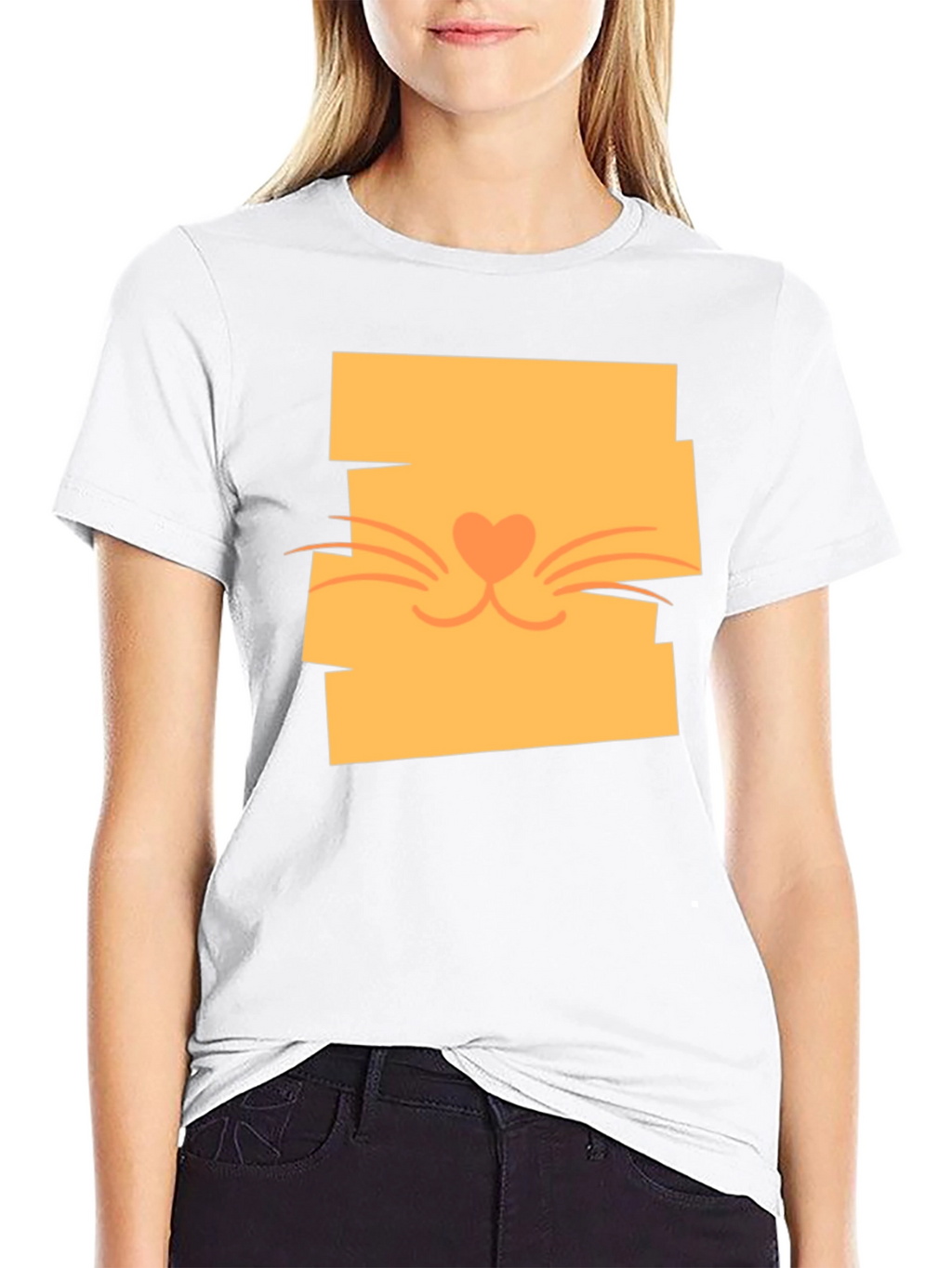 Cute Cat Face Graphic Tee - Stylish Casual Wear