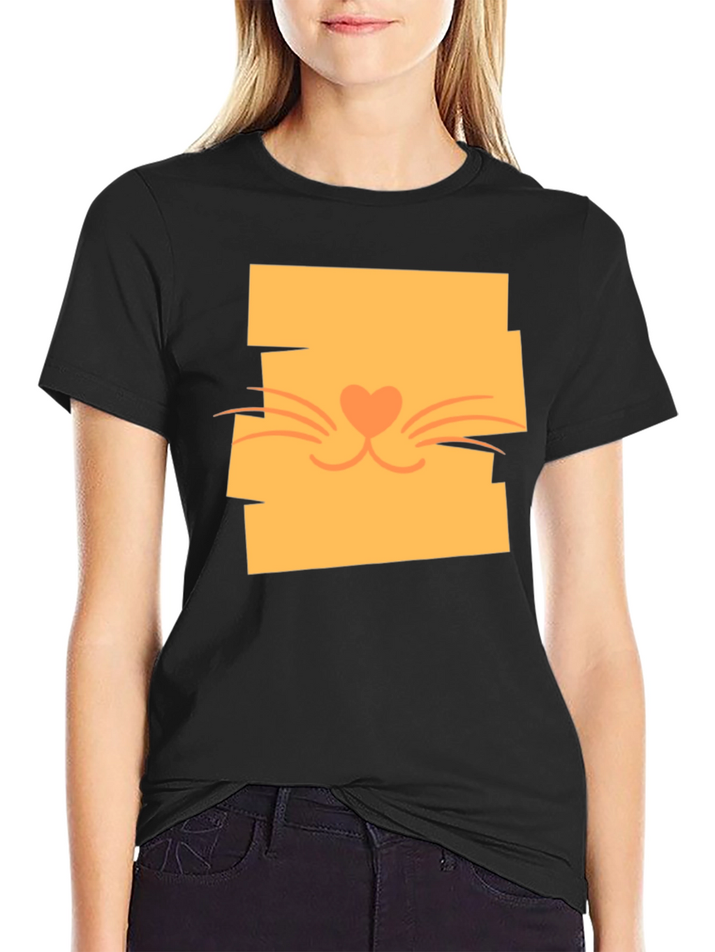 Cute Cat Face Graphic Tee - Stylish Casual Wear