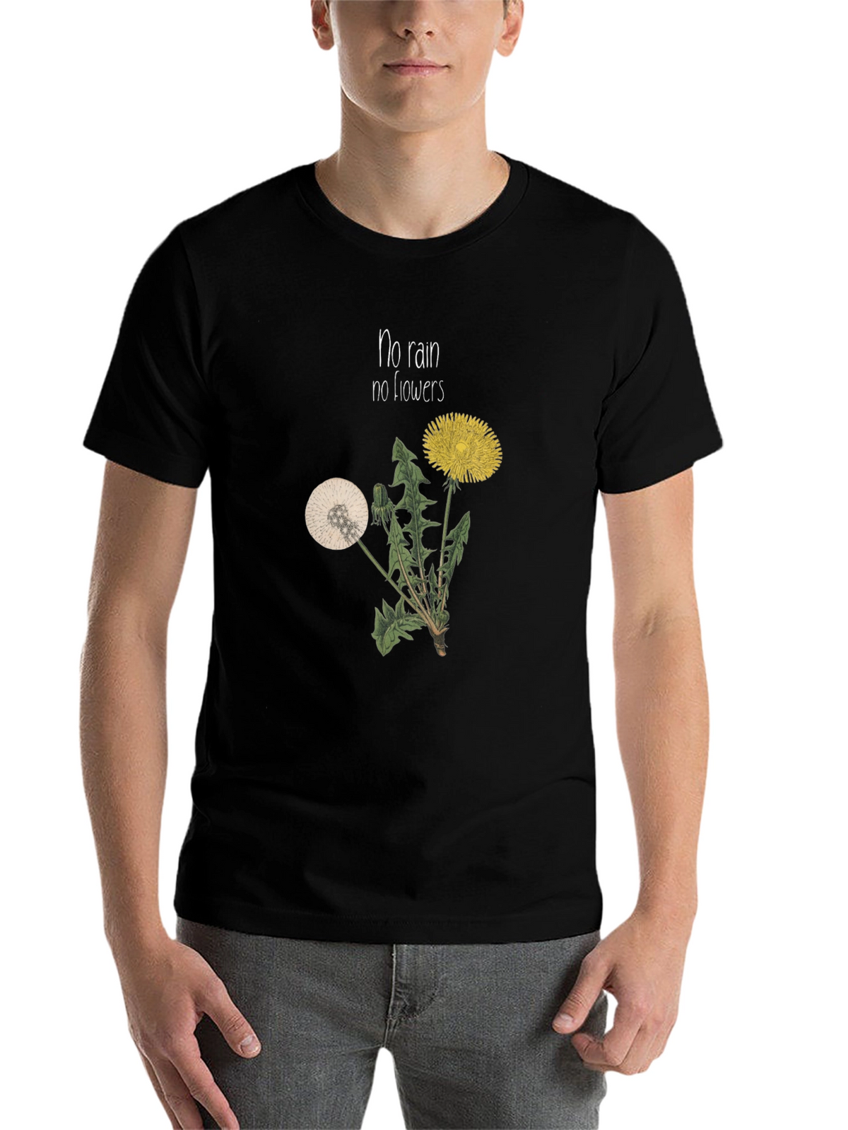No Rain No Flowers Graphic T-Shirt - Black