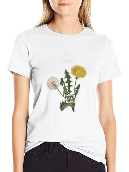 No Rain No Flowers Graphic T-Shirt - Black