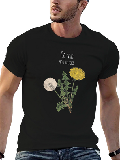 No Rain No Flowers Graphic T-Shirt - Black