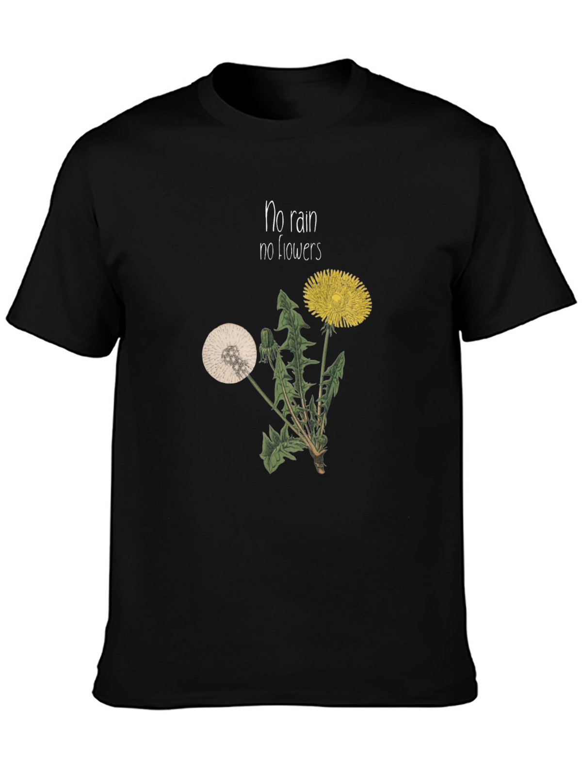 No Rain No Flowers Graphic T-Shirt - Black