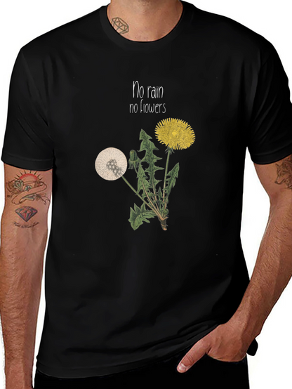 No Rain No Flowers Graphic T-Shirt - Black