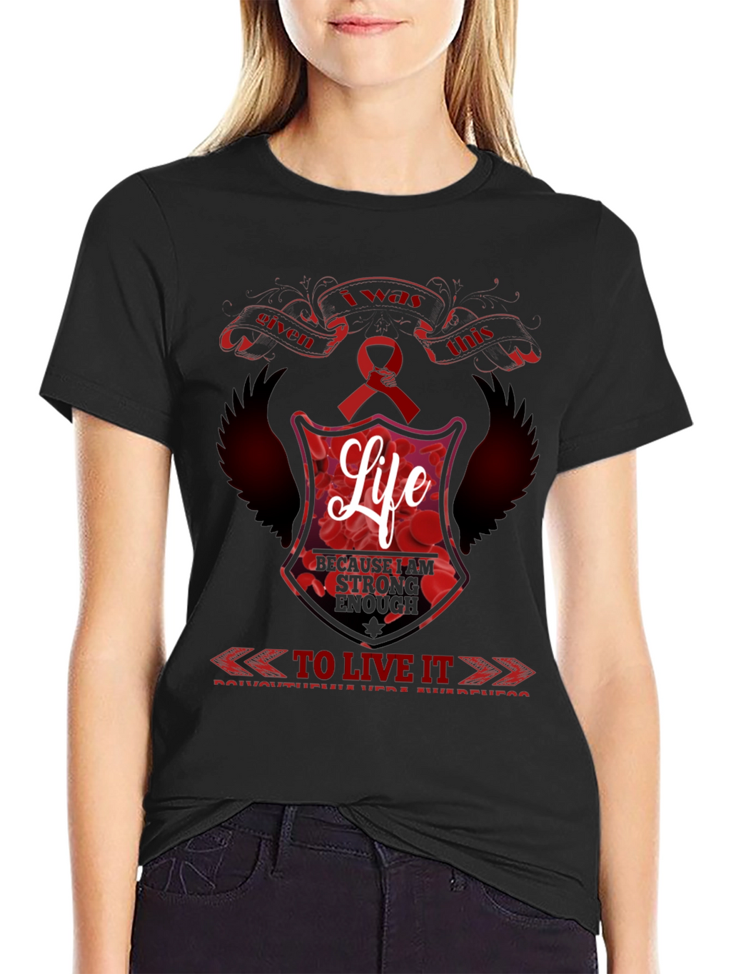 I was Given This Life Red Ribbon Awareness T-Shirt