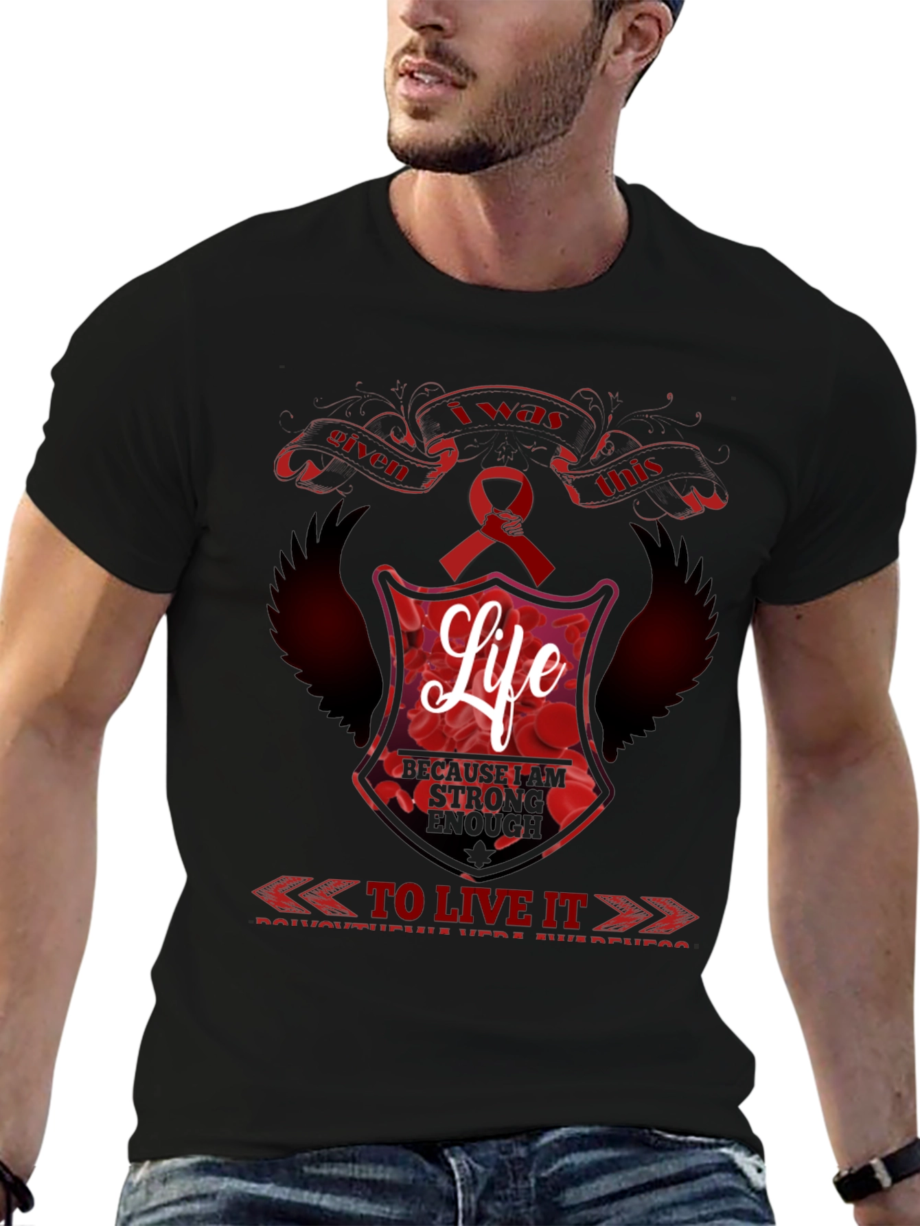 I was Given This Life Red Ribbon Awareness T-Shirt