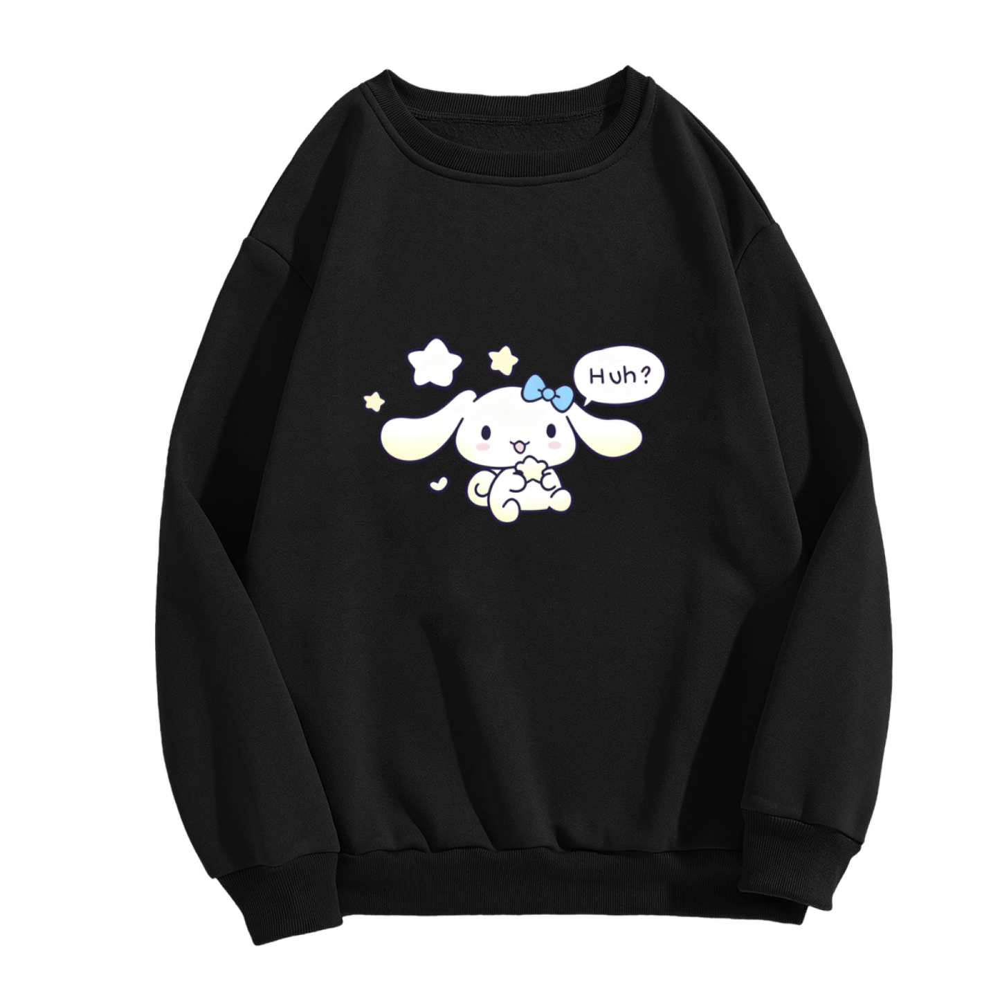 Confused Cinnamoroll Star Accent Kawaii Crewneck Sweatshirt
