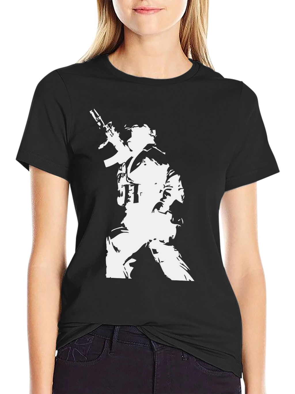 Tactical Soldier Graphic Tee - Black
