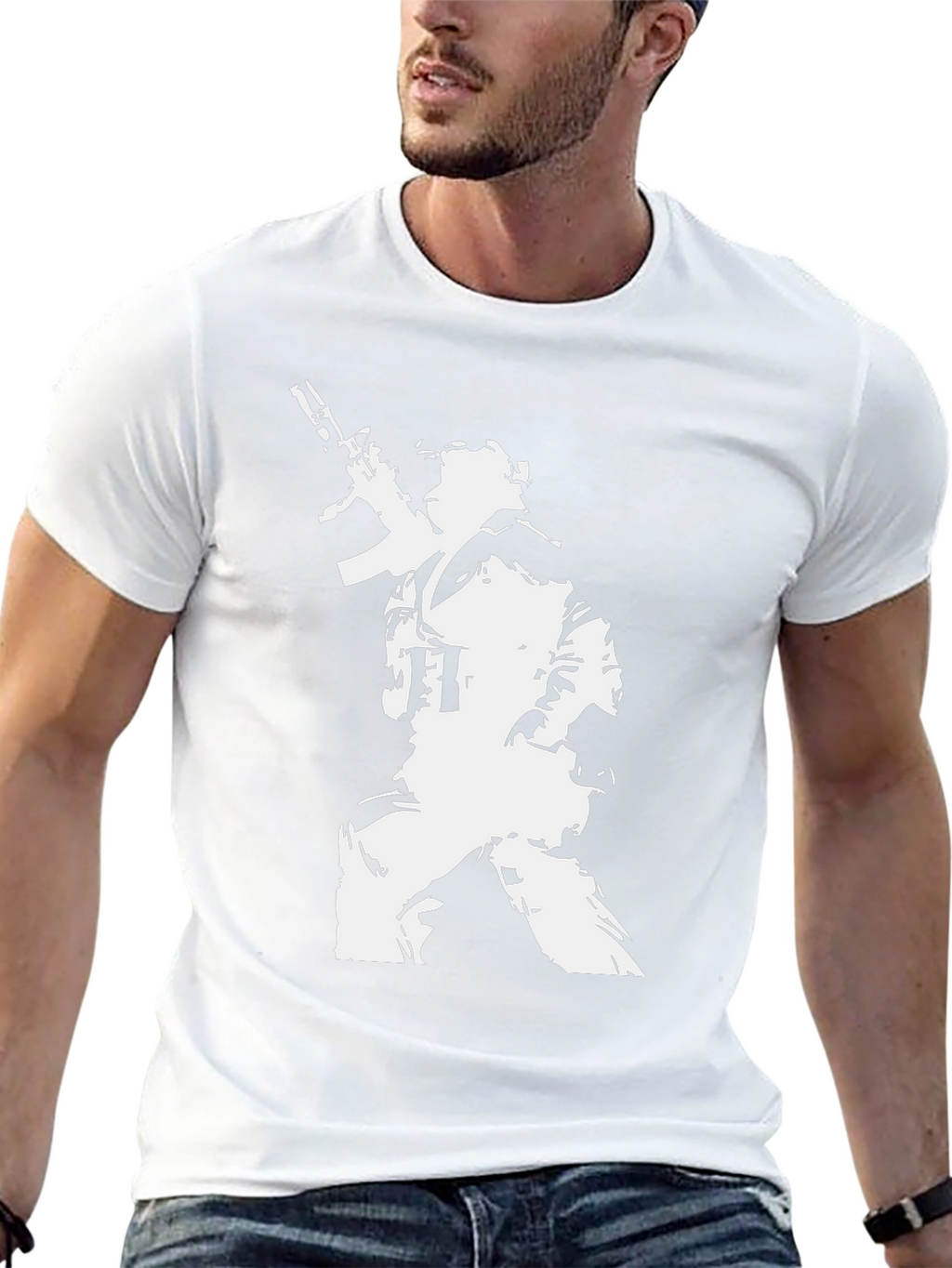 Tactical Soldier Graphic Tee - Black