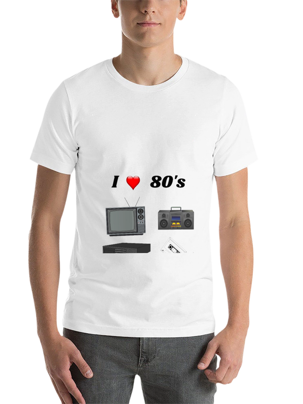 I Love 80s T-Shirt Retro TV Cassette Player