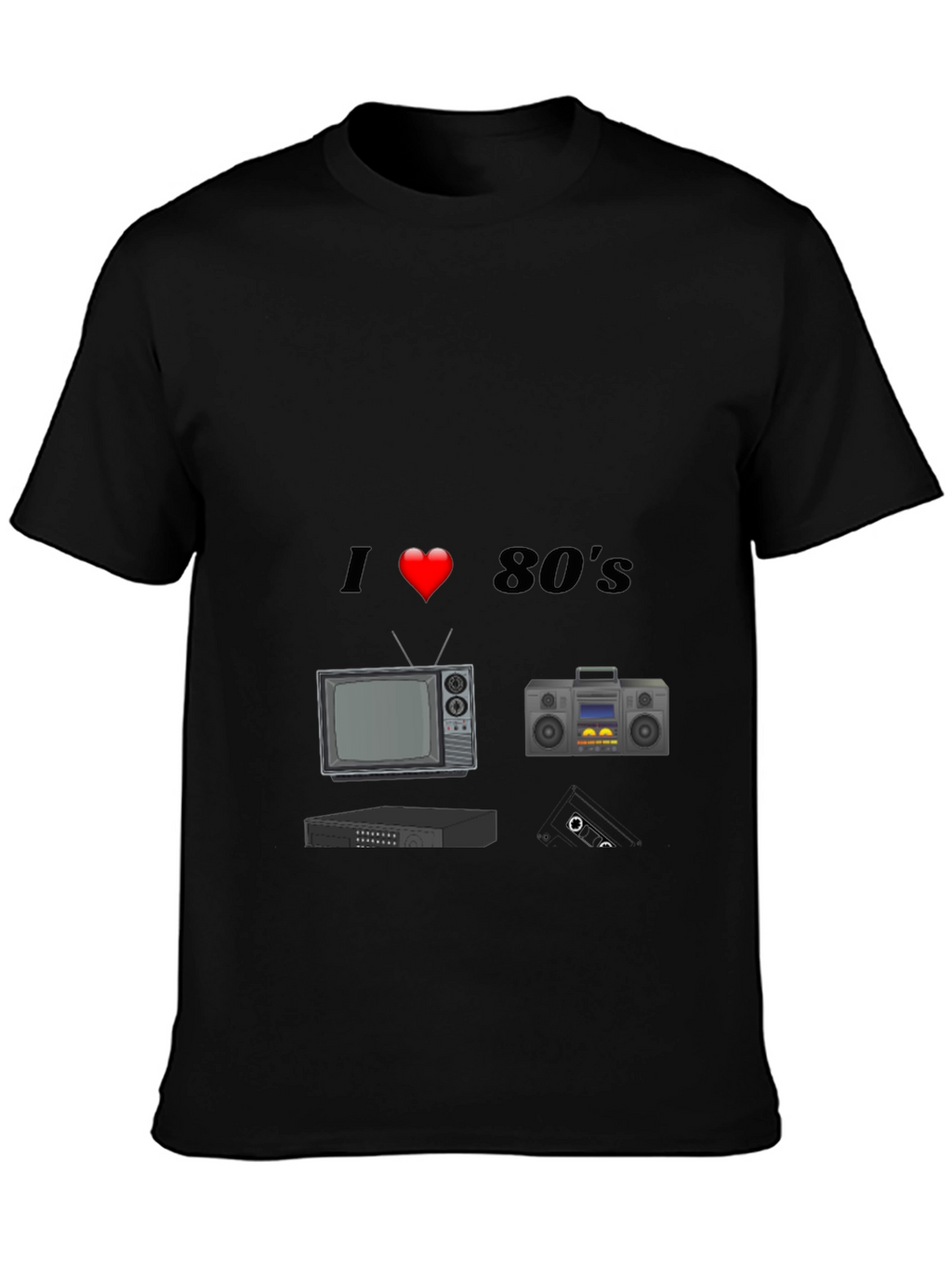 I Love 80s T-Shirt Retro TV Cassette Player