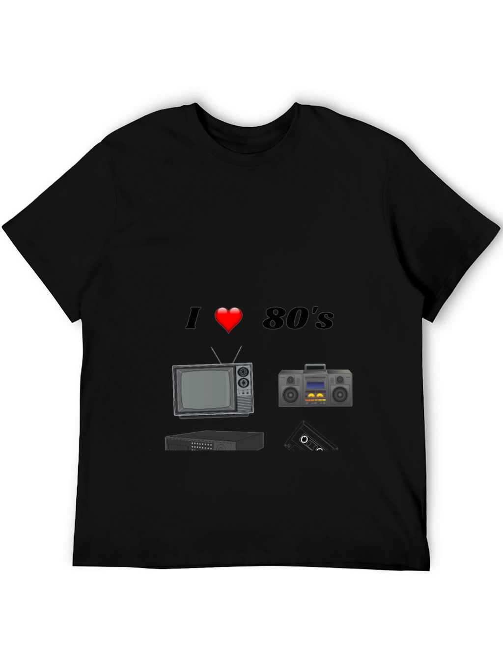 I Love 80s T-Shirt Retro TV Cassette Player