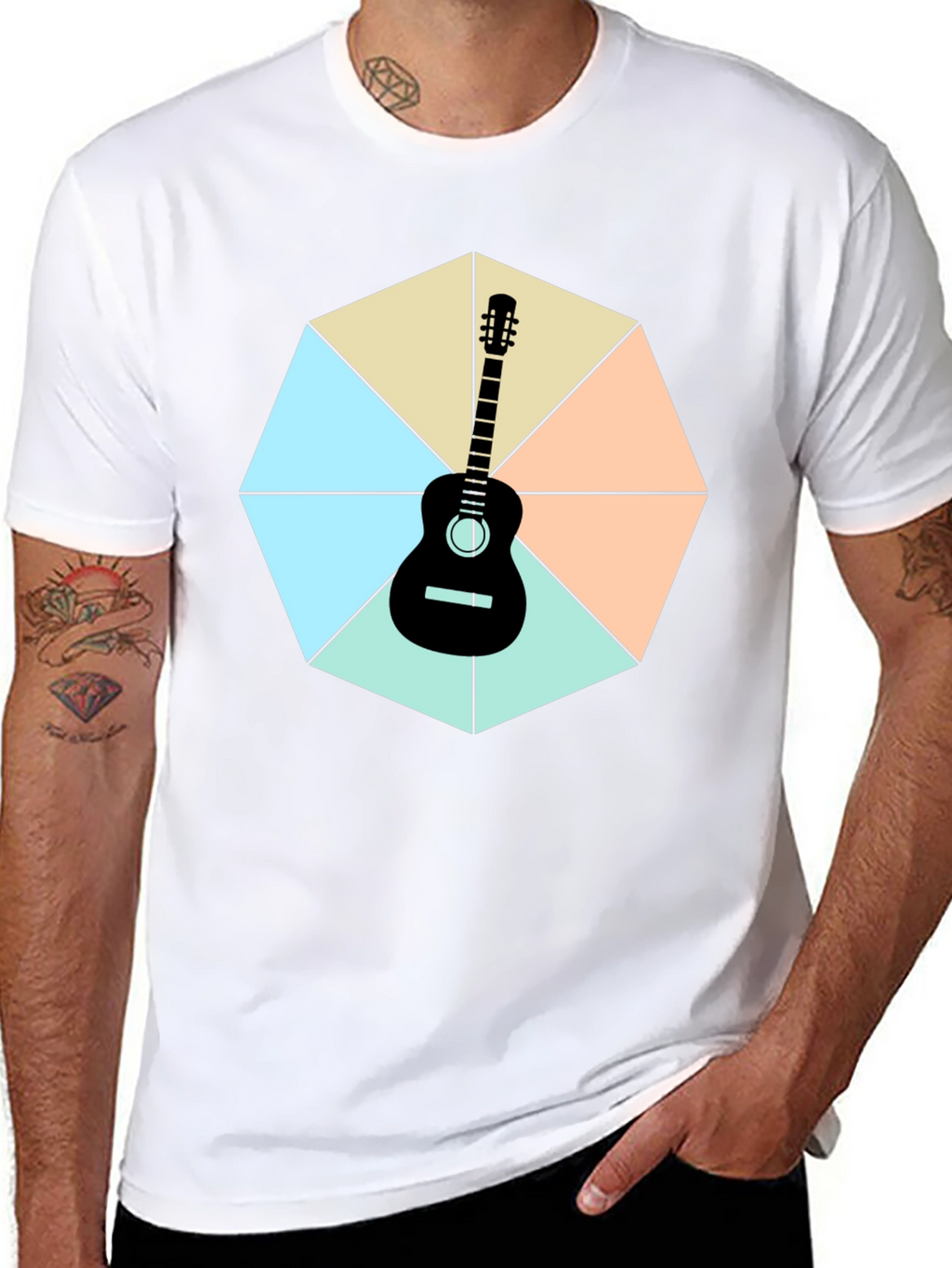Guitar Geometric Graphic Tee