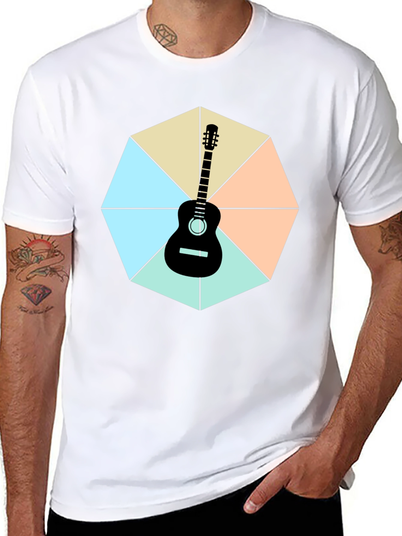 Guitar Geometric Graphic Tee