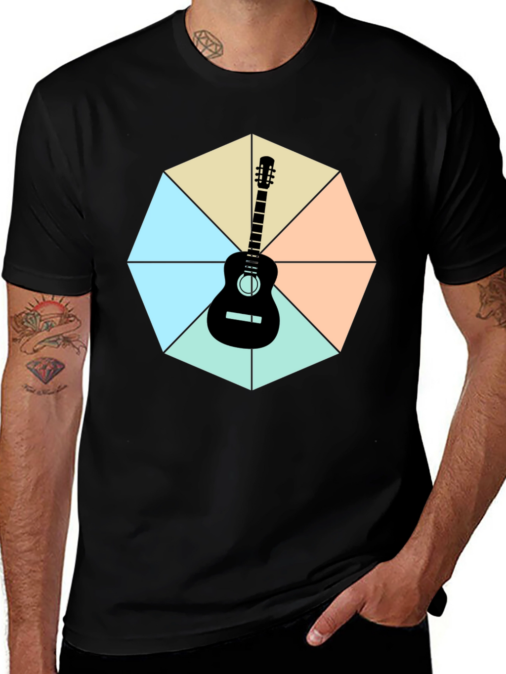 Guitar Geometric Graphic Tee