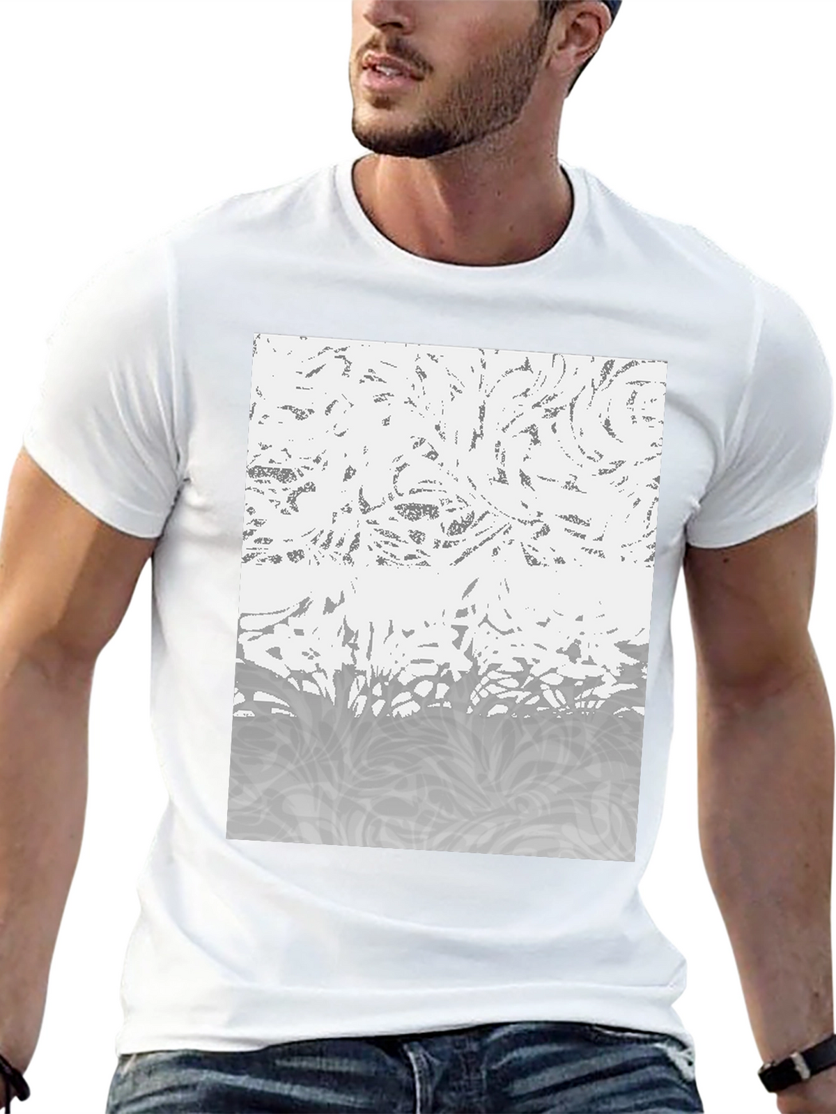 Abstract Pattern Black T-Shirt