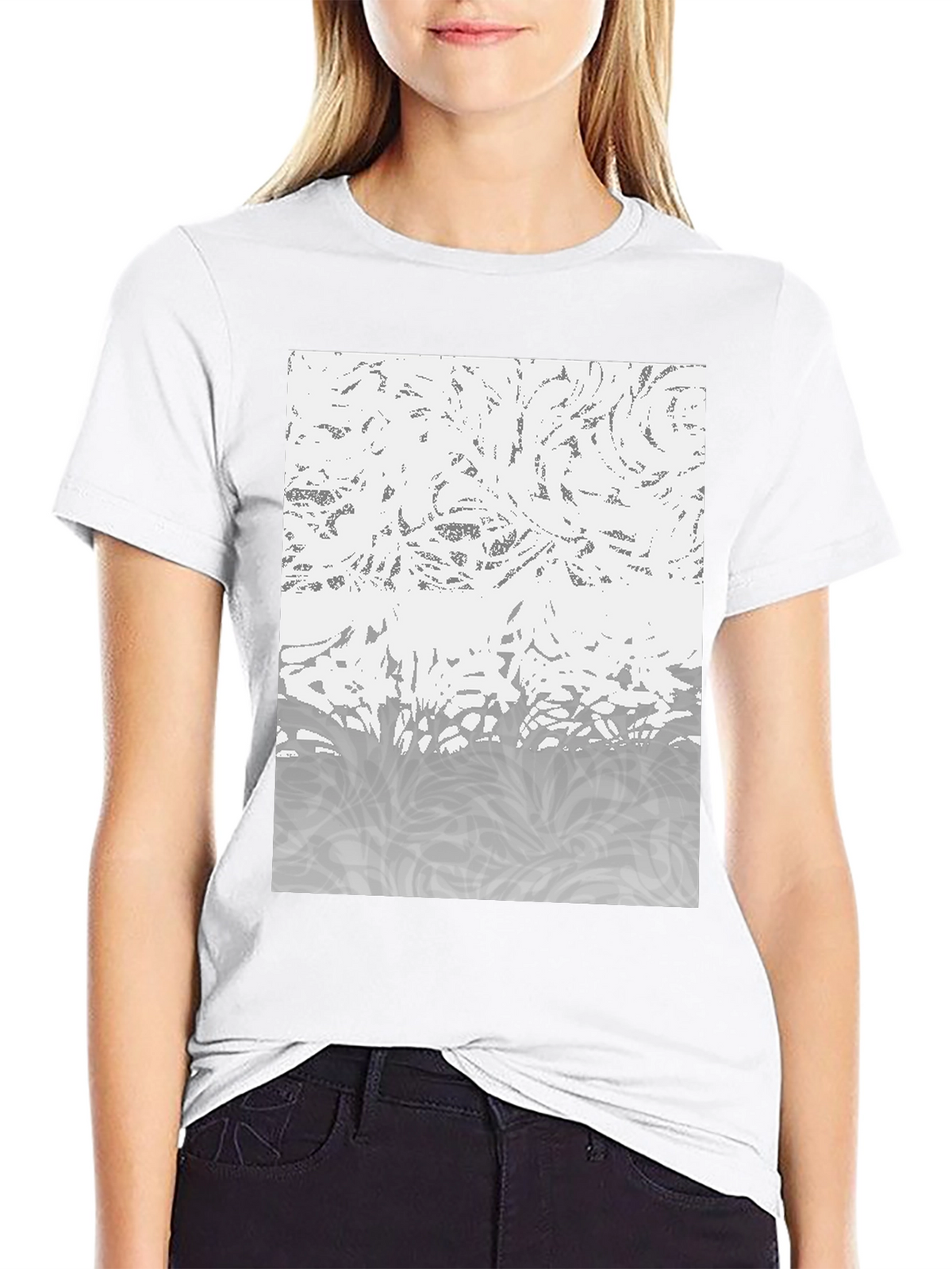 Abstract Pattern Black T-Shirt