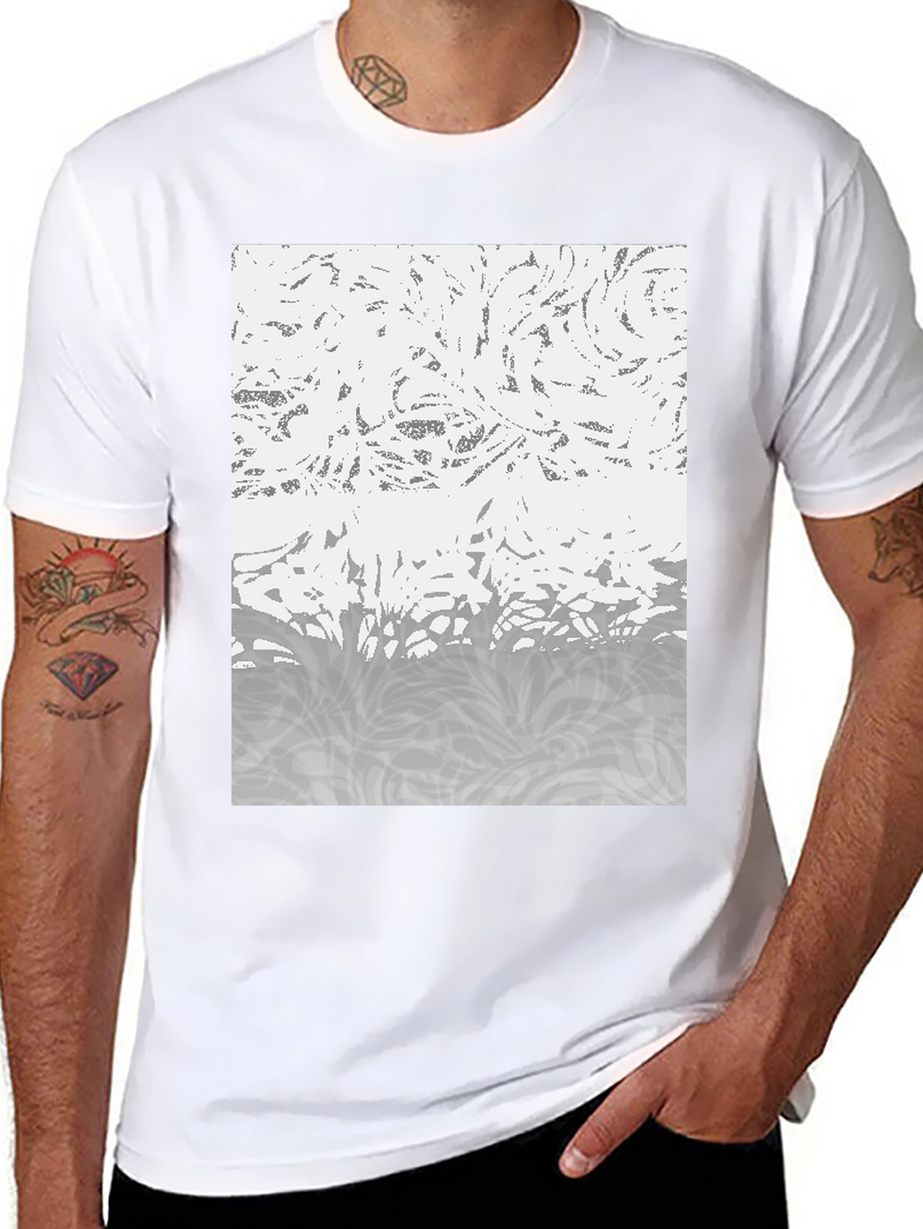 Abstract Pattern Black T-Shirt