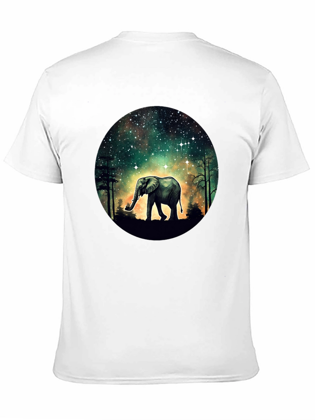 Elephant in Galaxy T-Shirt - Black Cotton Tee