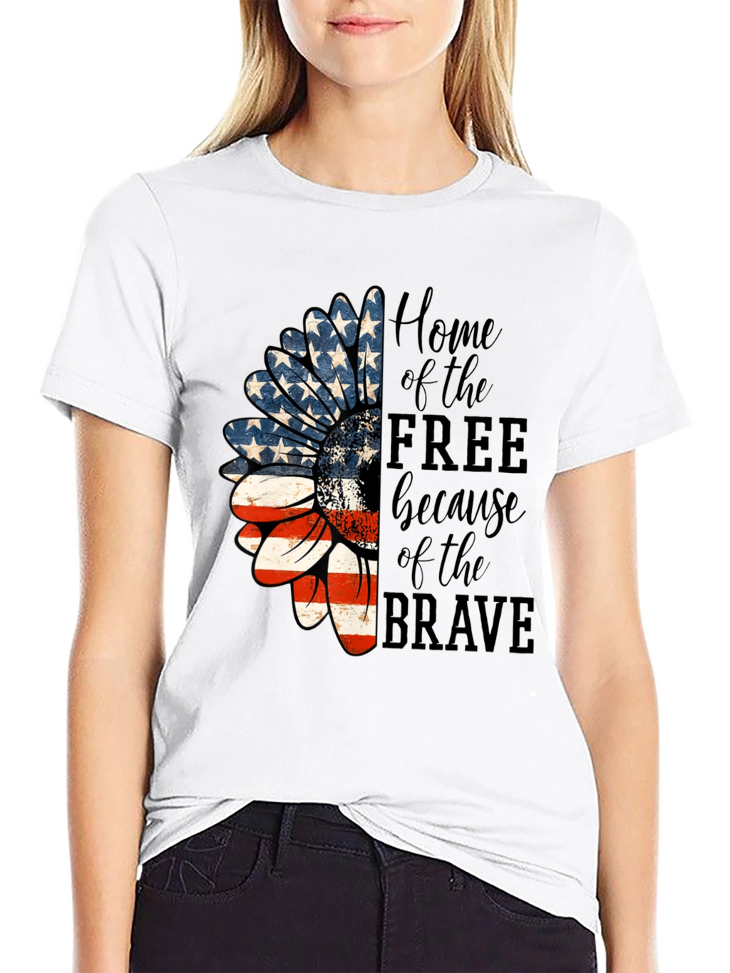 Patriotic Sunflower T-Shirt - Home of the Free