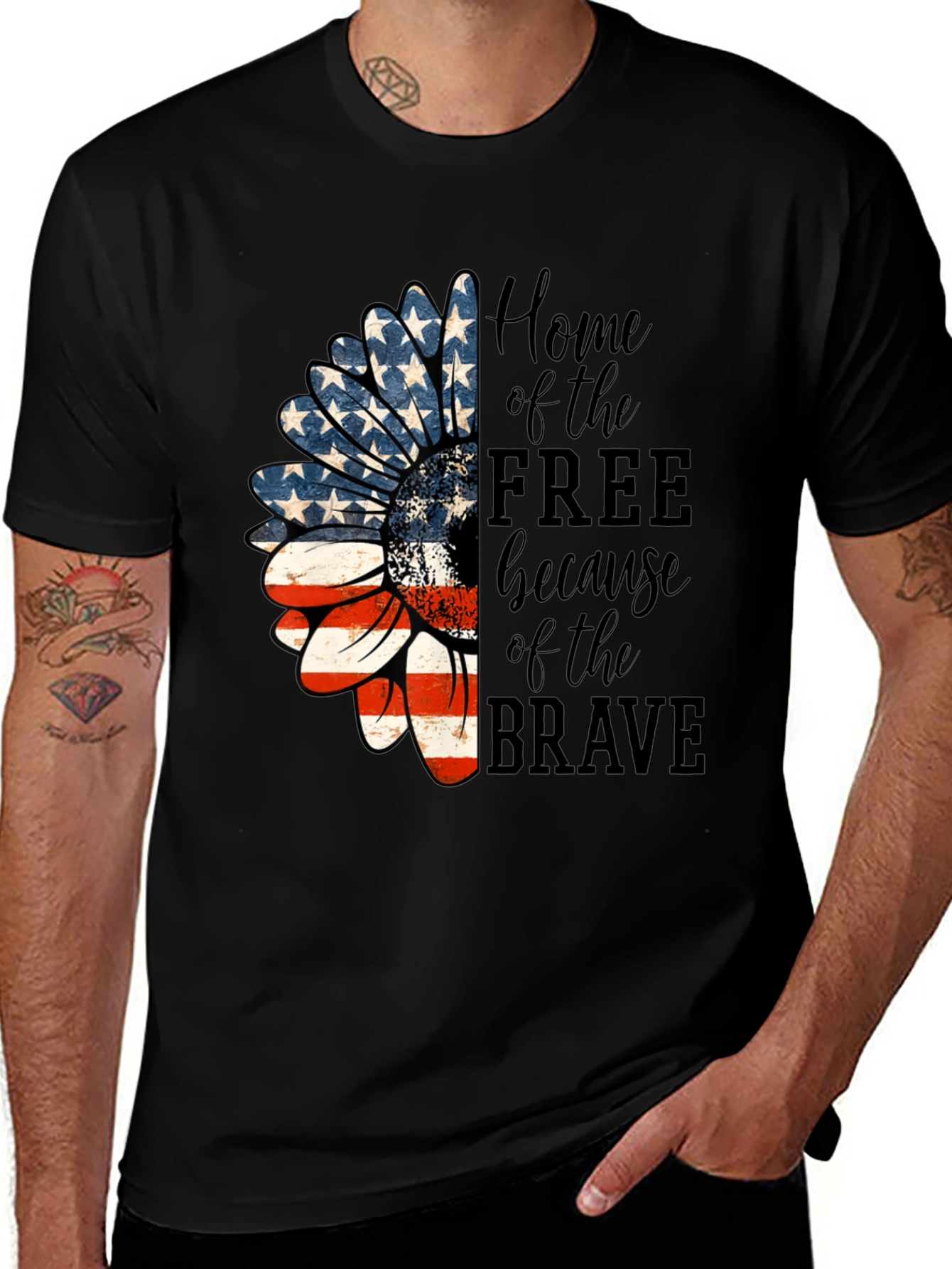 Patriotic Sunflower T-Shirt - Home of the Free