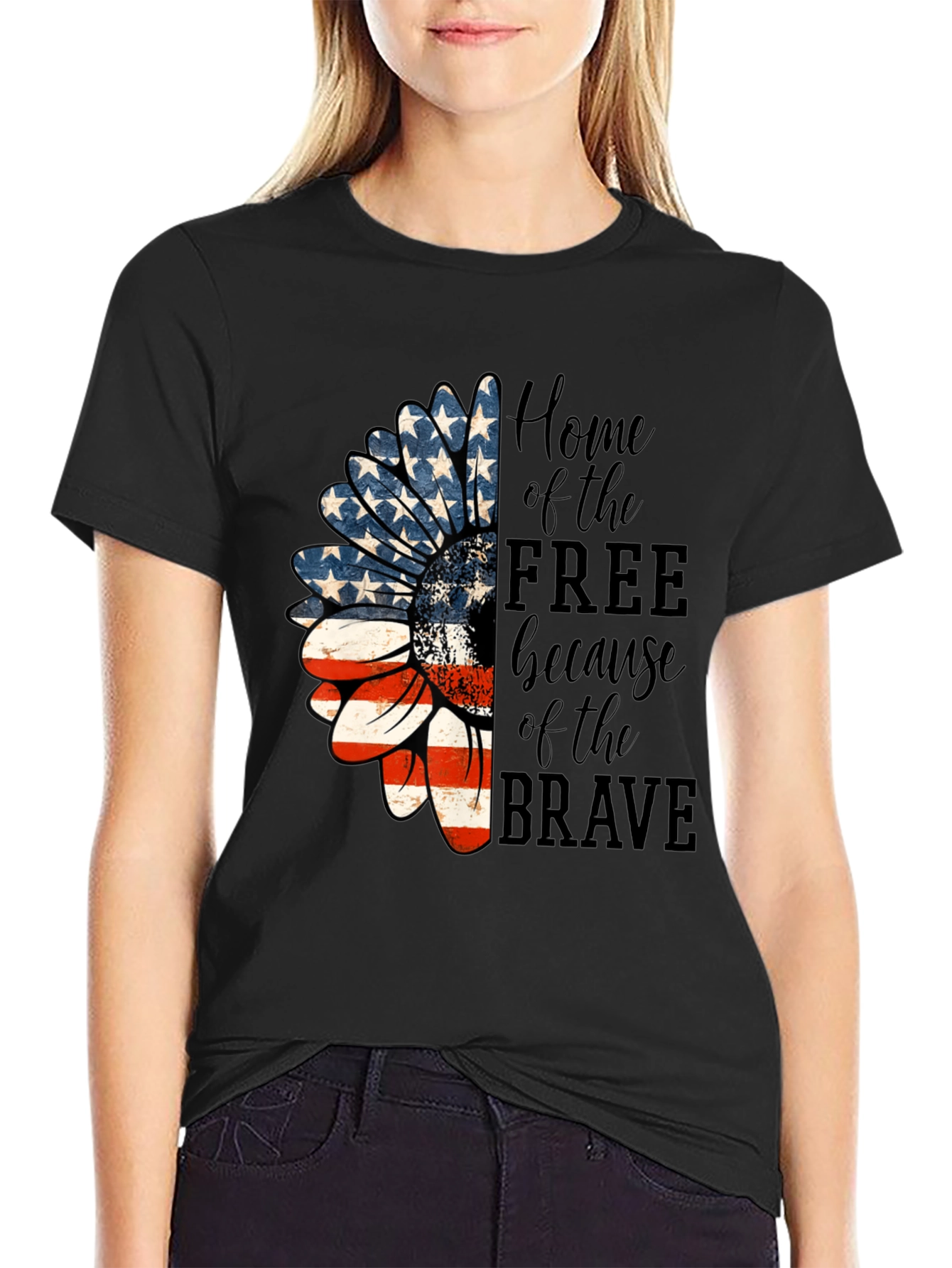 Patriotic Sunflower T-Shirt - Home of the Free