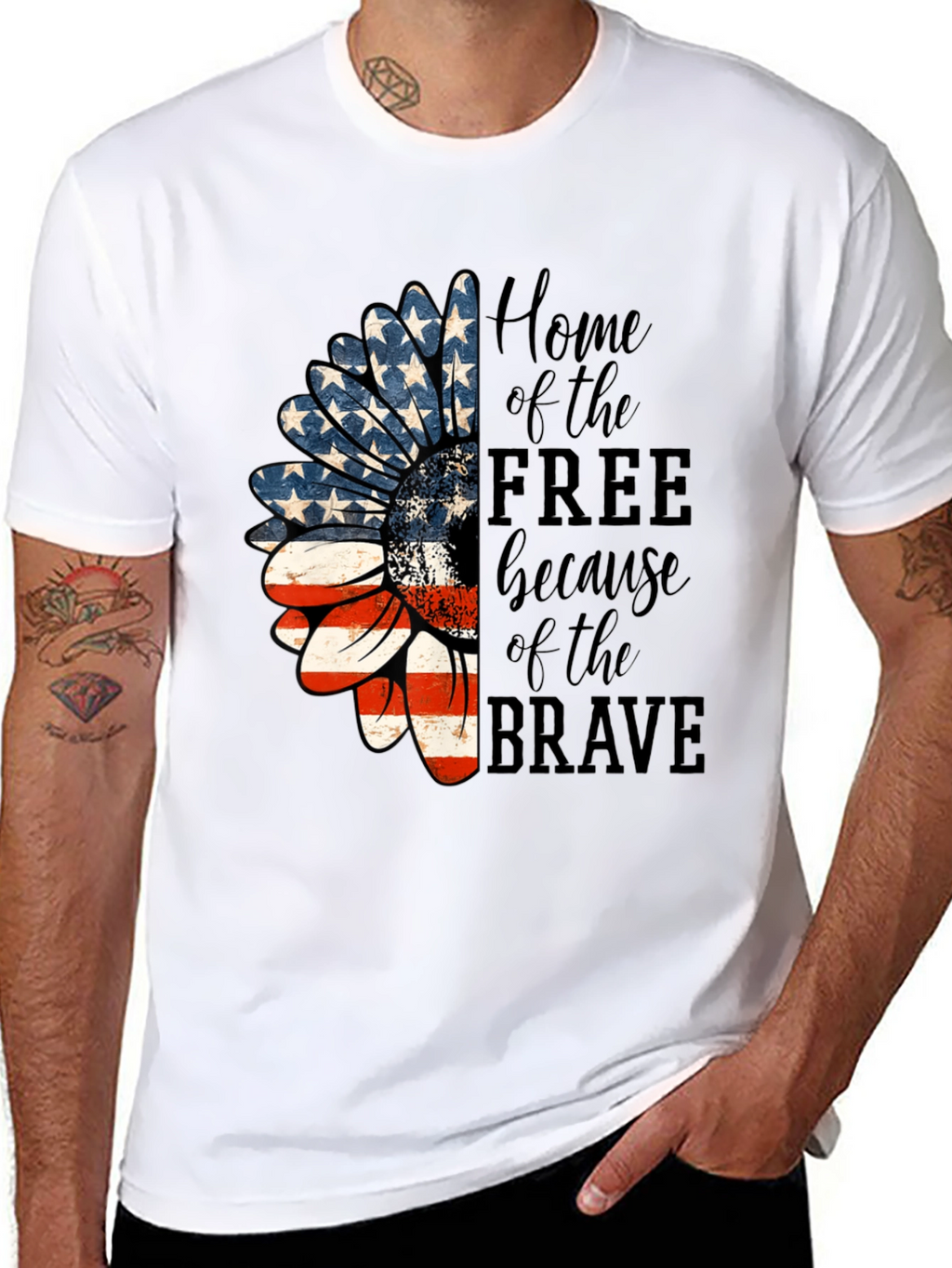 Patriotic Sunflower T-Shirt - Home of the Free