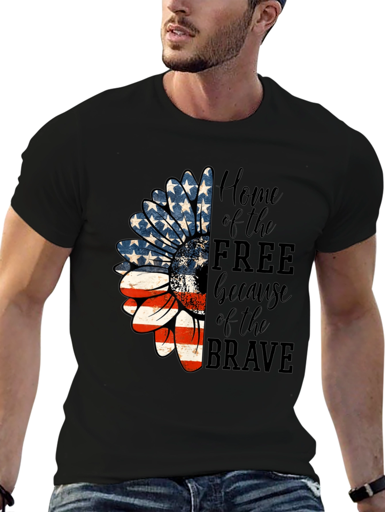 Patriotic Sunflower T-Shirt - Home of the Free