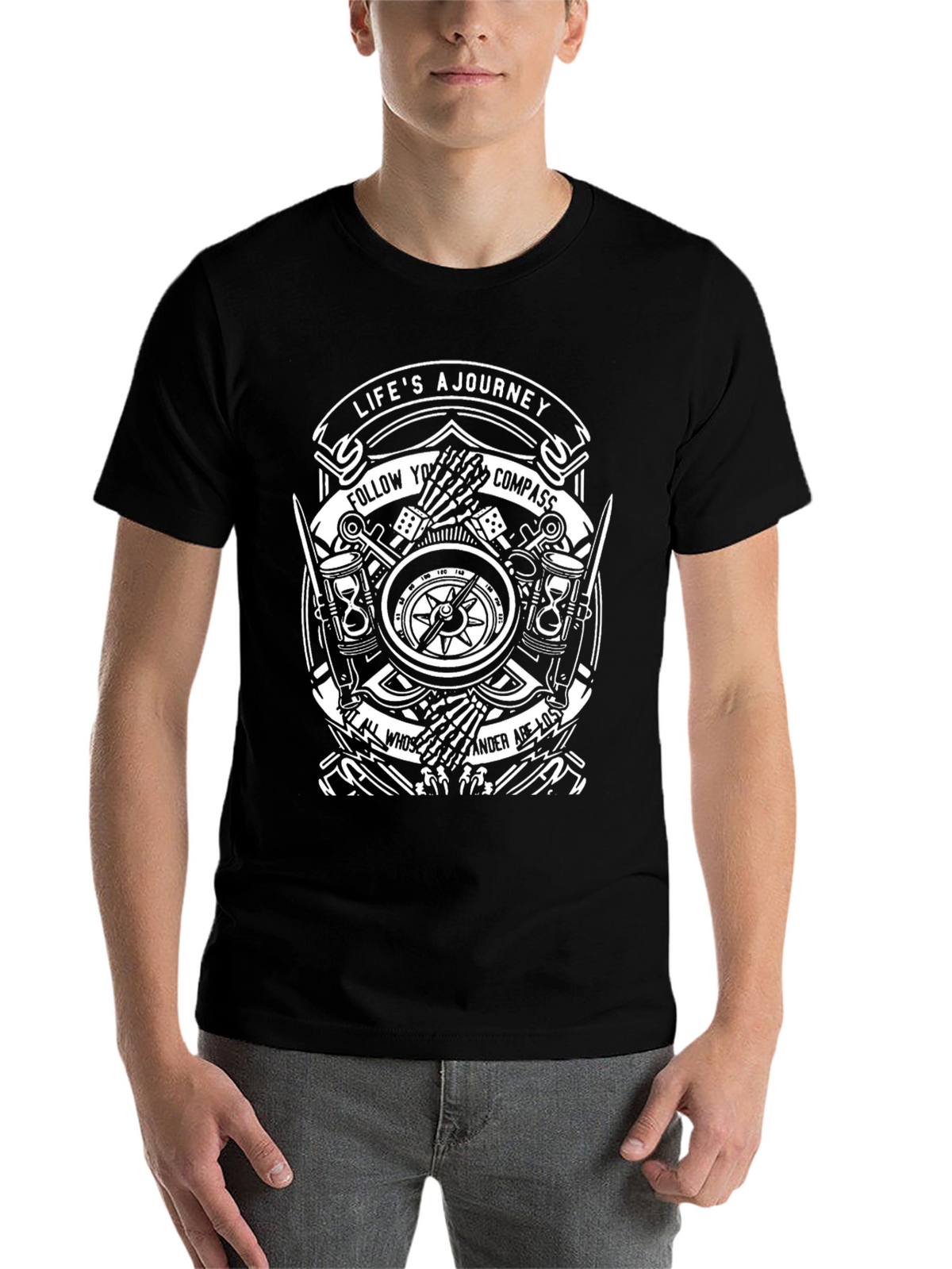 Lifes A Journey Compass Graphic T-Shirt